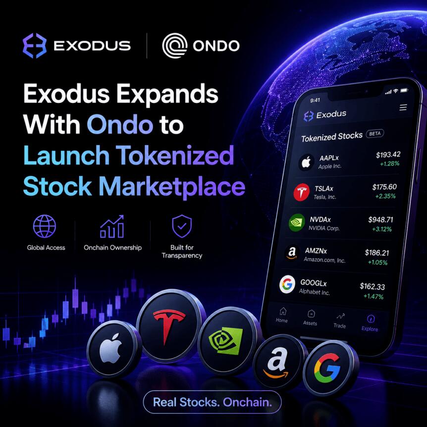 Exodus推RWA市场：自托管钱包直连代币化资产