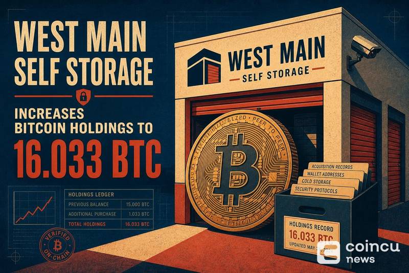 私营企业比特币持仓再添新成员，West Main自持16 BTC