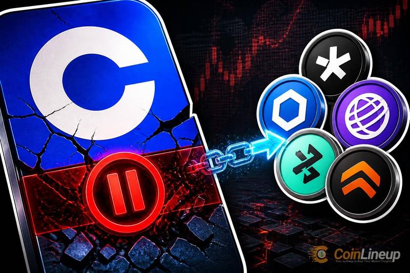 Coinbase暂停5种代币交易，提现功能仍开放