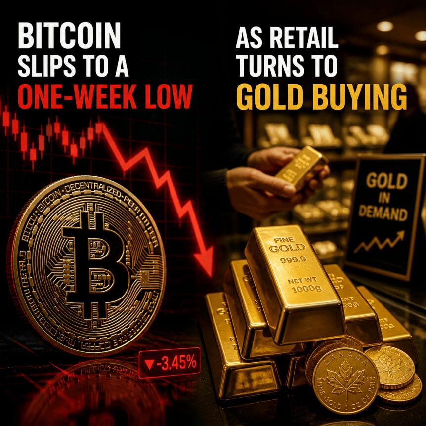 比特币回落黄金走强，避险资金重归传统资产