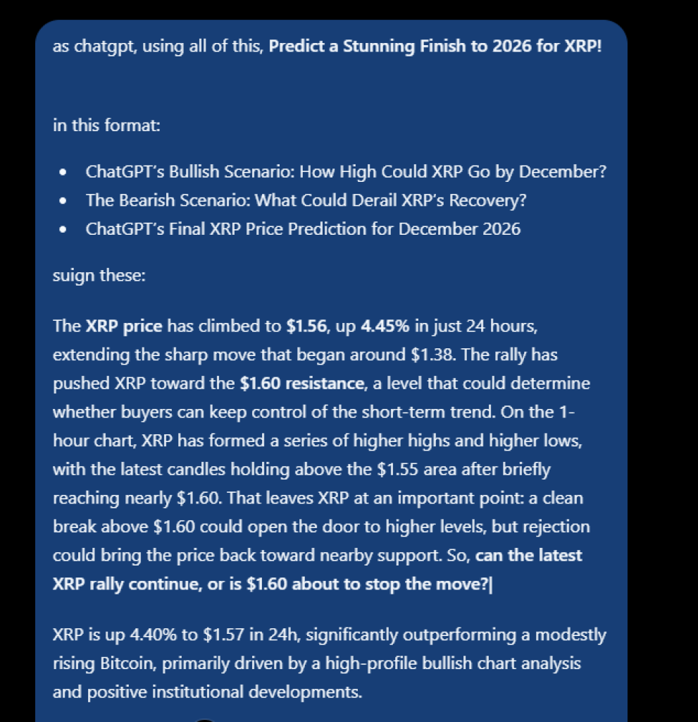 ChatGPT预测XRP将在2026年迎来惊艳收官！